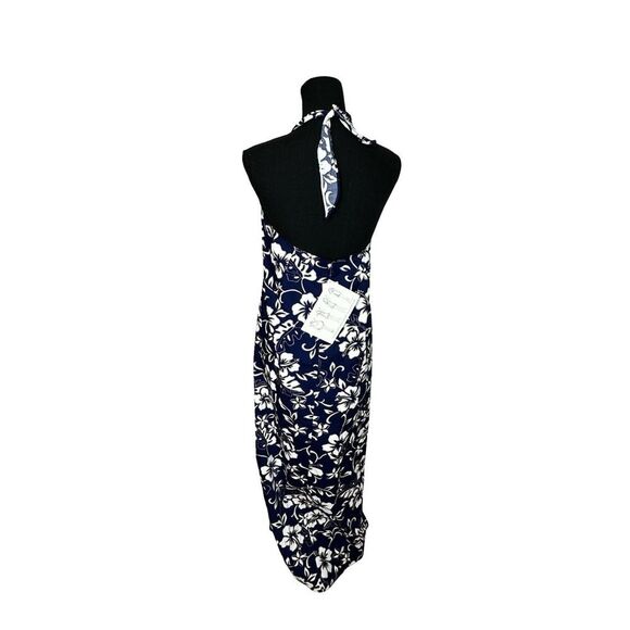 NWT The Hawaiian Original by Hilo Hattie Blue & White Floral Wrap Dress One Size - Picture 3 of 13